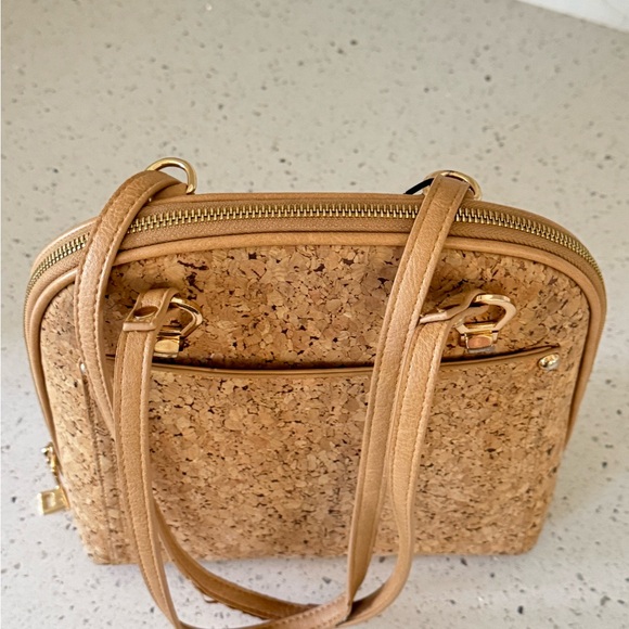Miztique Daisy Cork Convertible Backpack Purse in a natural tan color - Picture 7 of 16